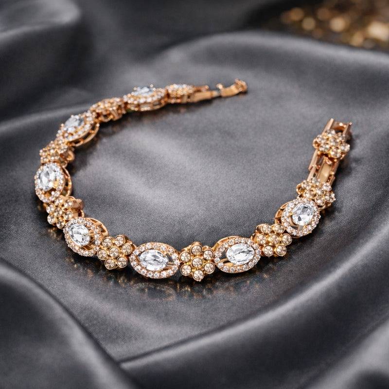 Rose Gold Plated Cz Tennis Bracelet For Women | Elegant Wear : AD-142-RGWEBR