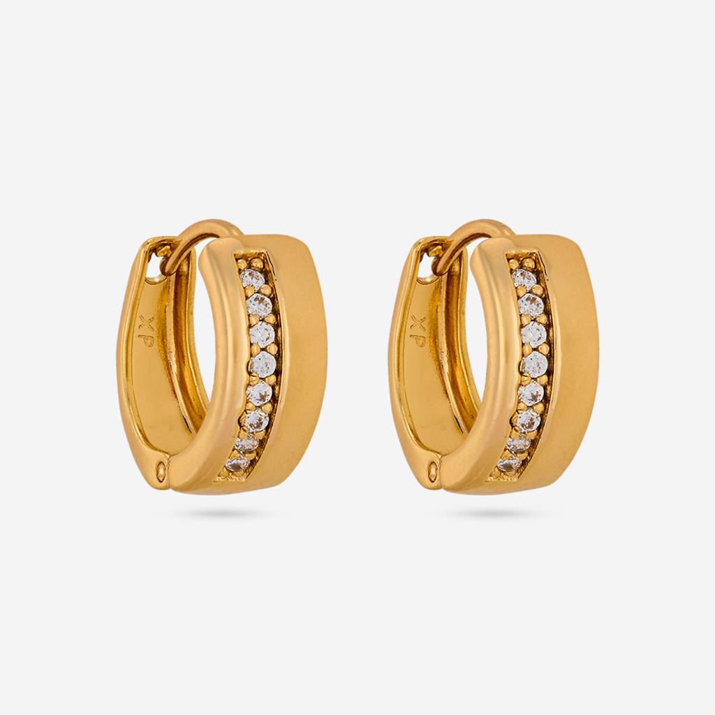 White Gold - Plated Casual Wear Trendy Zircon Earring - 460495 : 460495