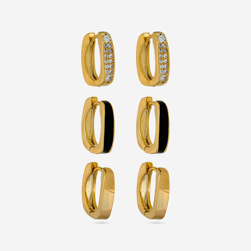 Black Gold - Plated Casual Wear Trendy Zircon Earring - 460232 : 460232