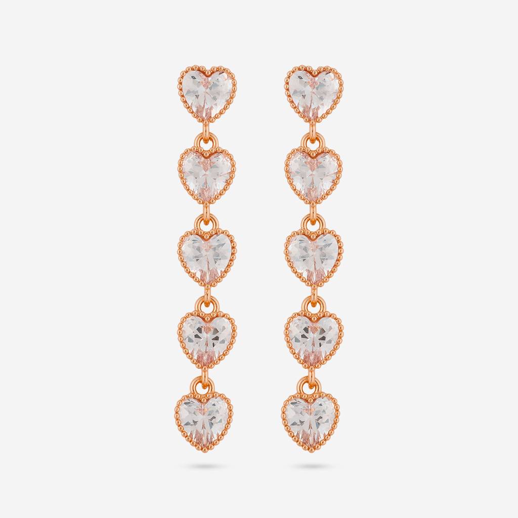 White - Plated Casual Wear Trendy Zircon Earring - 466899 : 466901