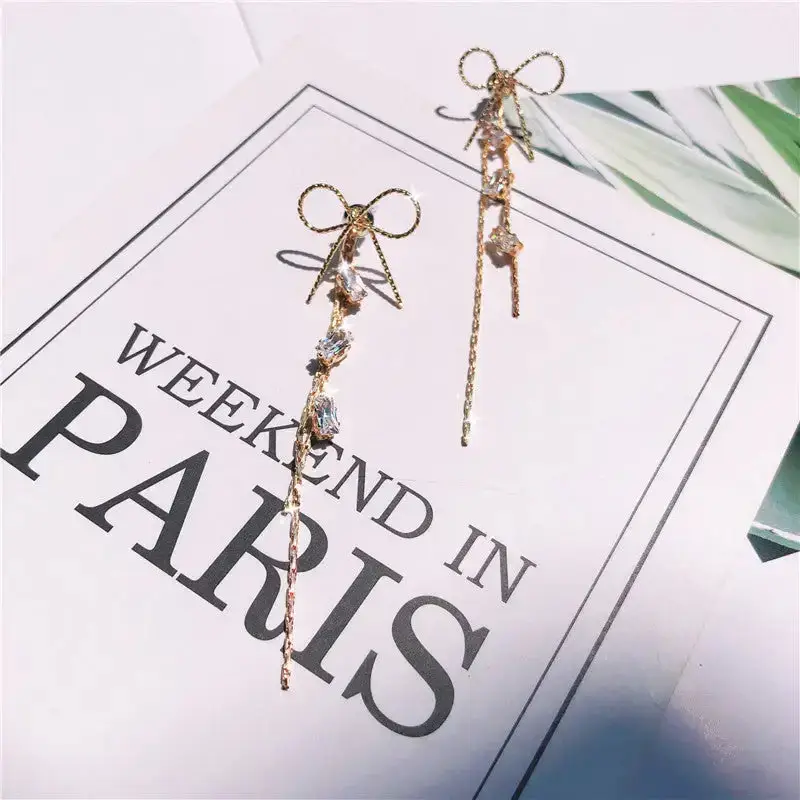 Midnight In Paris Bow Earrings : ES11139