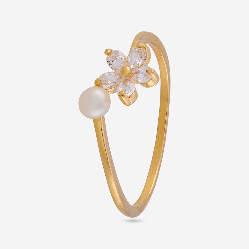 Pearl - Office Wear Silver Finger Ring - 473453 : 473453