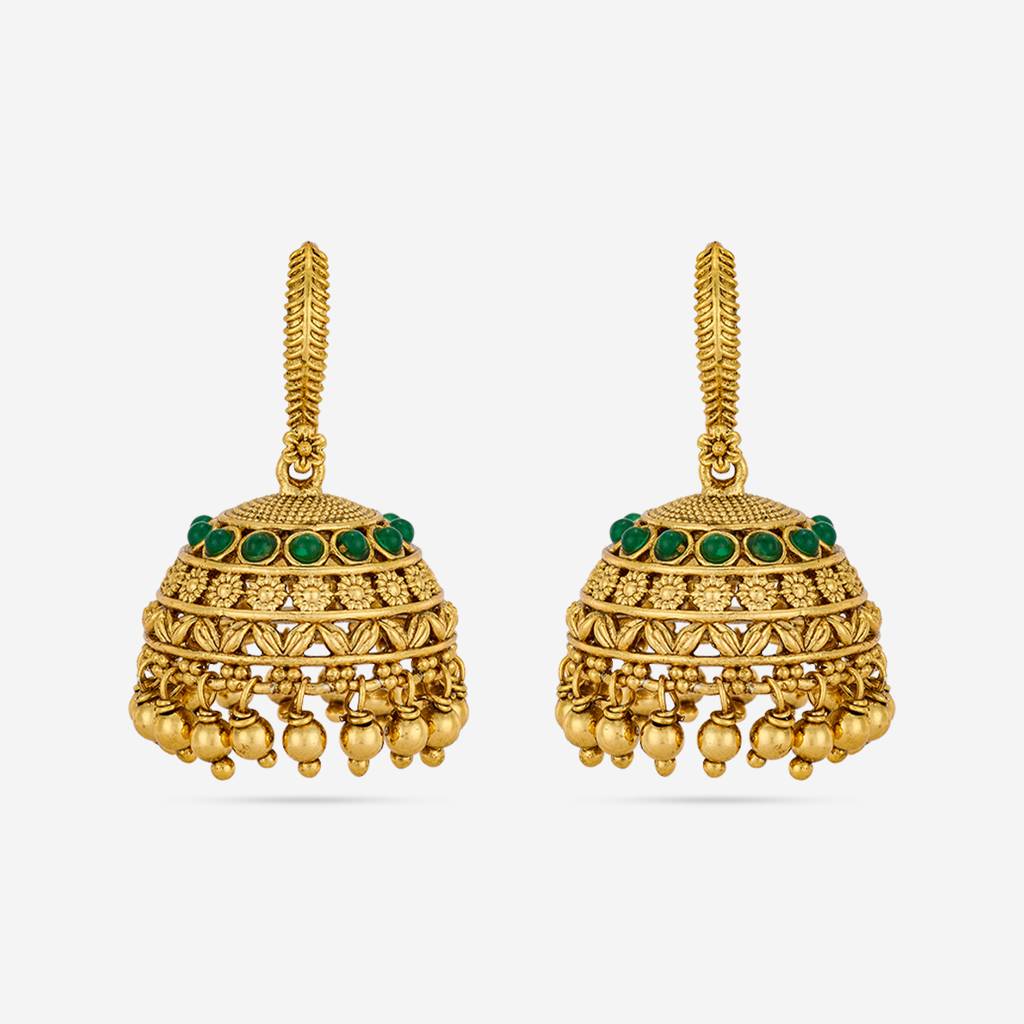 Green Gold - Plated Festive Antique Earring - 422444 : 422444
