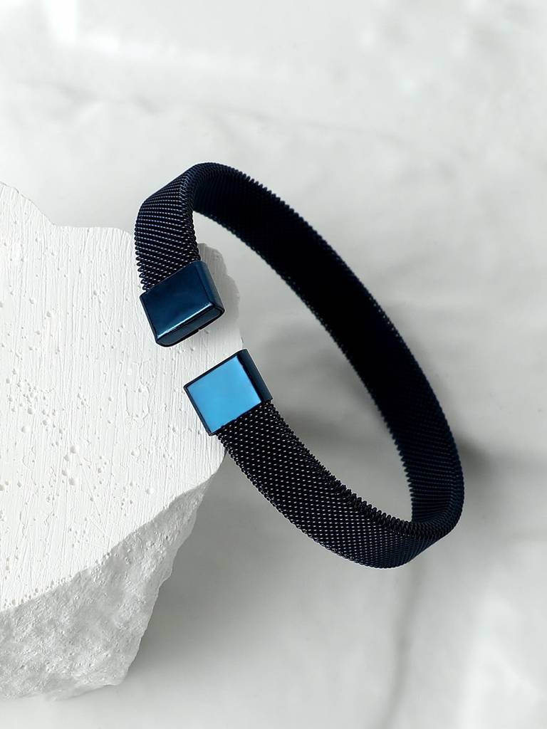 Men'S The Mesh Cuff Bracelet - Lapis Blue : FABR1113