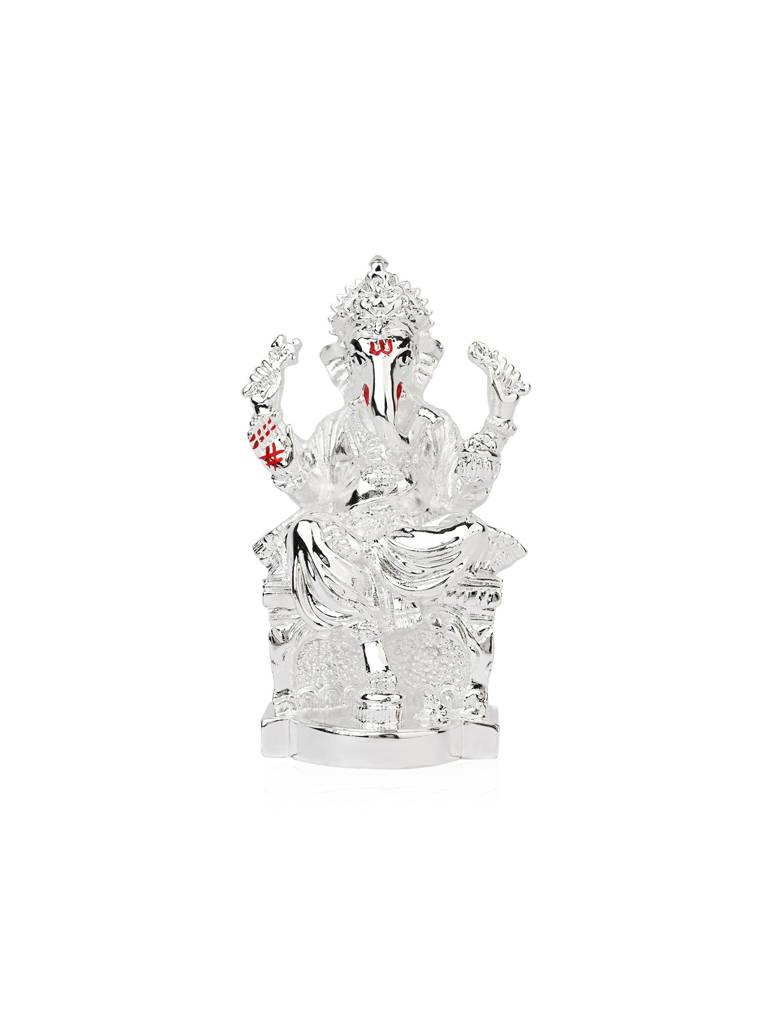 Eternz Certified Jewellery - Touch925 Pure 999 Silver Plated Ganesha Idol