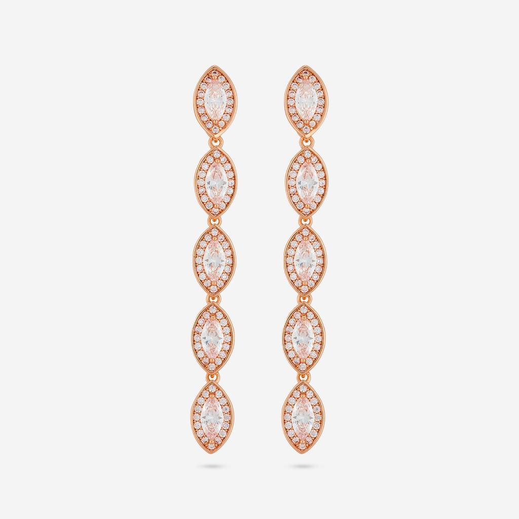 White - Plated Casual Wear Trendy Zircon Earring - 466911 : 466913