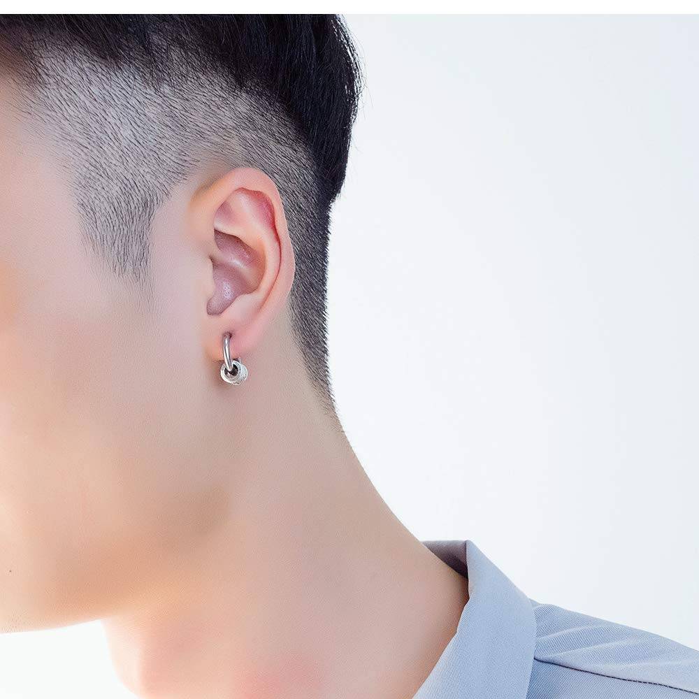Silver Plated Hoop Huggie Earrings Stylish Design Fashion Jewellery For Men & Women (Px9E63) : PX9E63