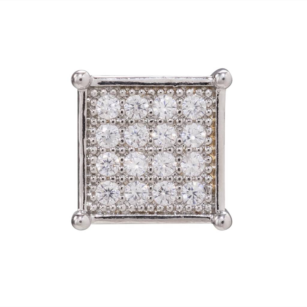 Silver Plated Fancy Cubic Zirconia Studded Stud Earrings For Women : PX9E3123S