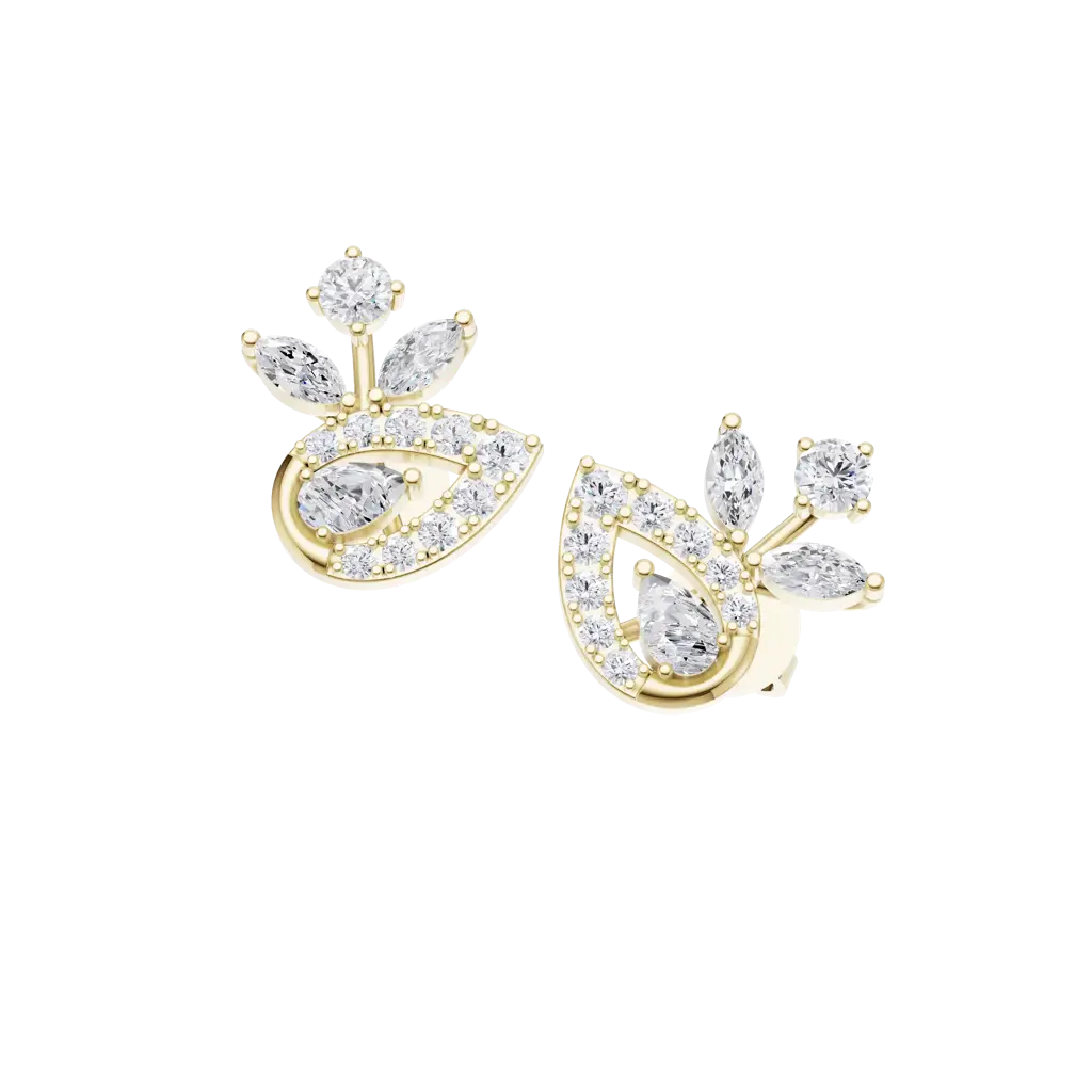Cascade Petal Diamond Earrings : 925YellowZNE51F0