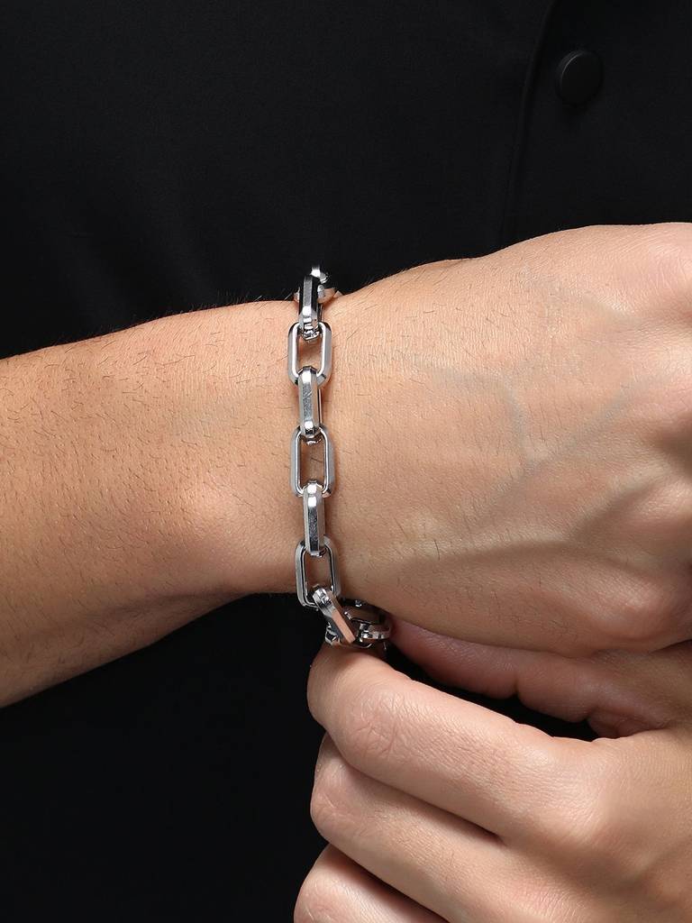 Men'S The Industrial Link Bracelet - Metallic Silver : FABR1218