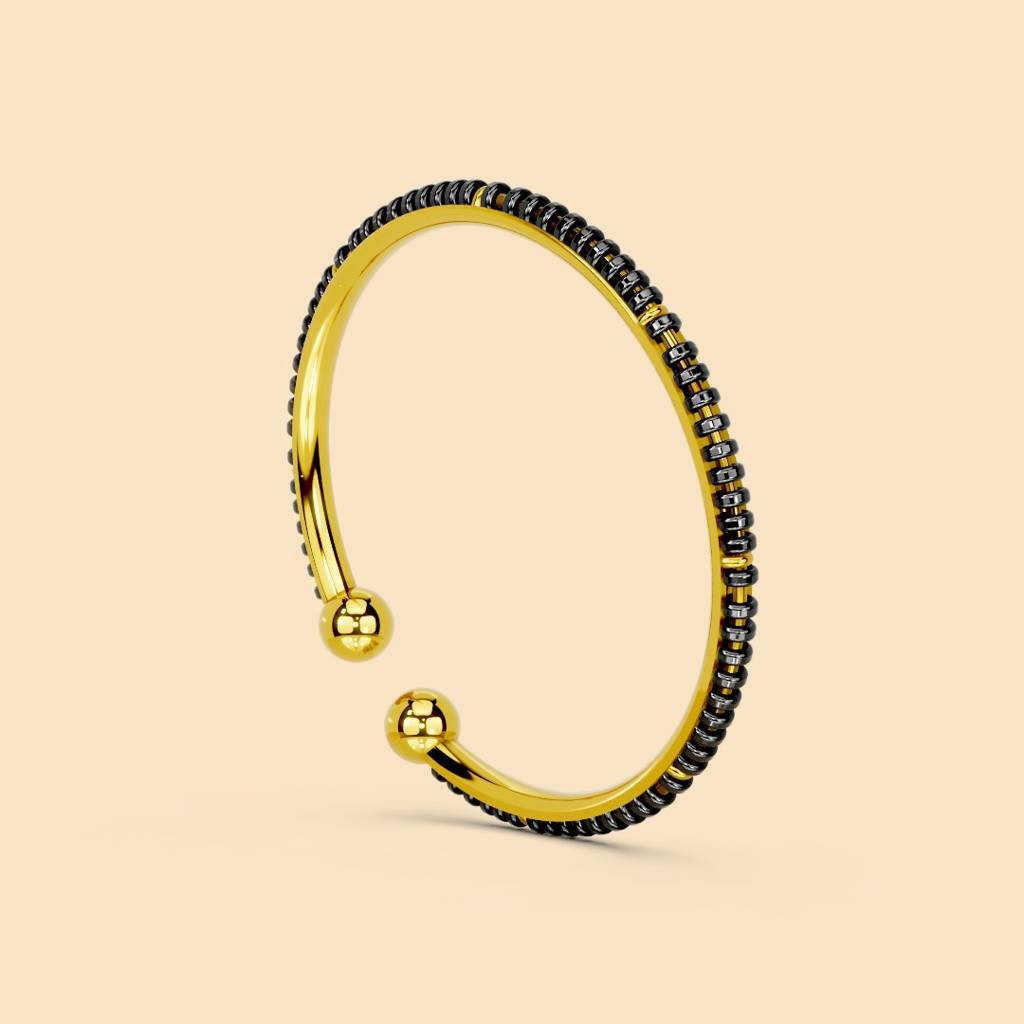 22K Gold Vermeil | Veda Bangle For Kids | Pure 925 Sterling Silver With The Thickest Gold Layer : TSBB-VED--22K-70048