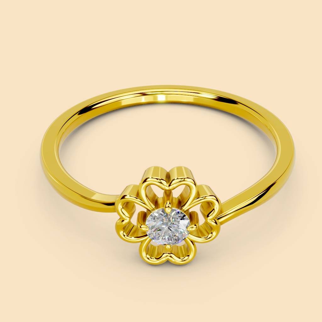 22K Gold Vermeil |Flora Ring| Pure 925 Sterling Silver With The Thickest Gold Layer : TSRI-FLO-13-22K-70206