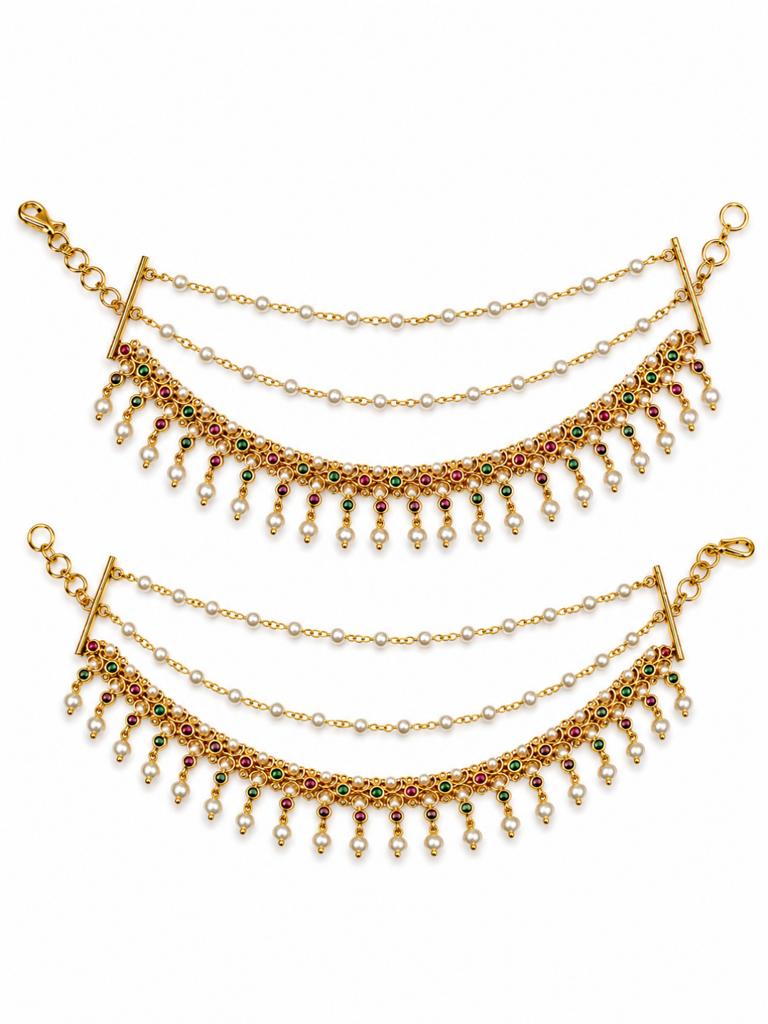 Antique Gold Diamond Earchains : YI24A1033H
