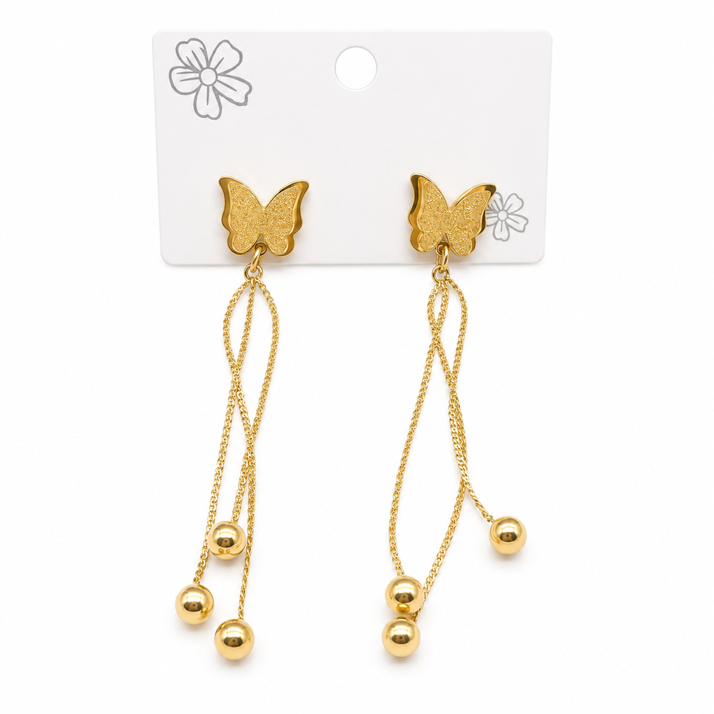 Butterfly Dangle Drop Earrings : ES14993-G