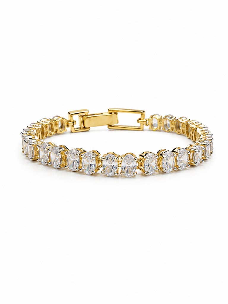 Oval Solitaire Gold Bracelet : YI24A1048B