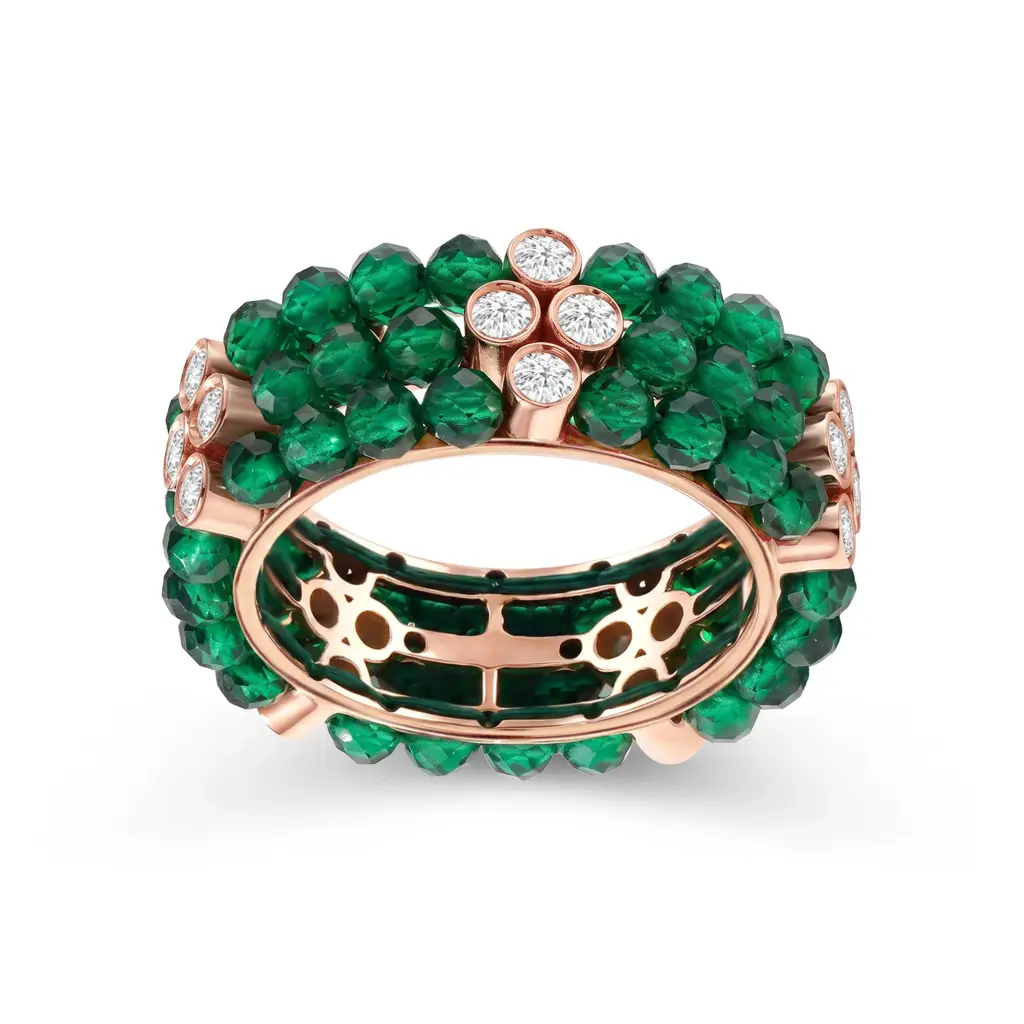Emerald Caelith Diamond Cocktail Ring : RG1361_14K_PG