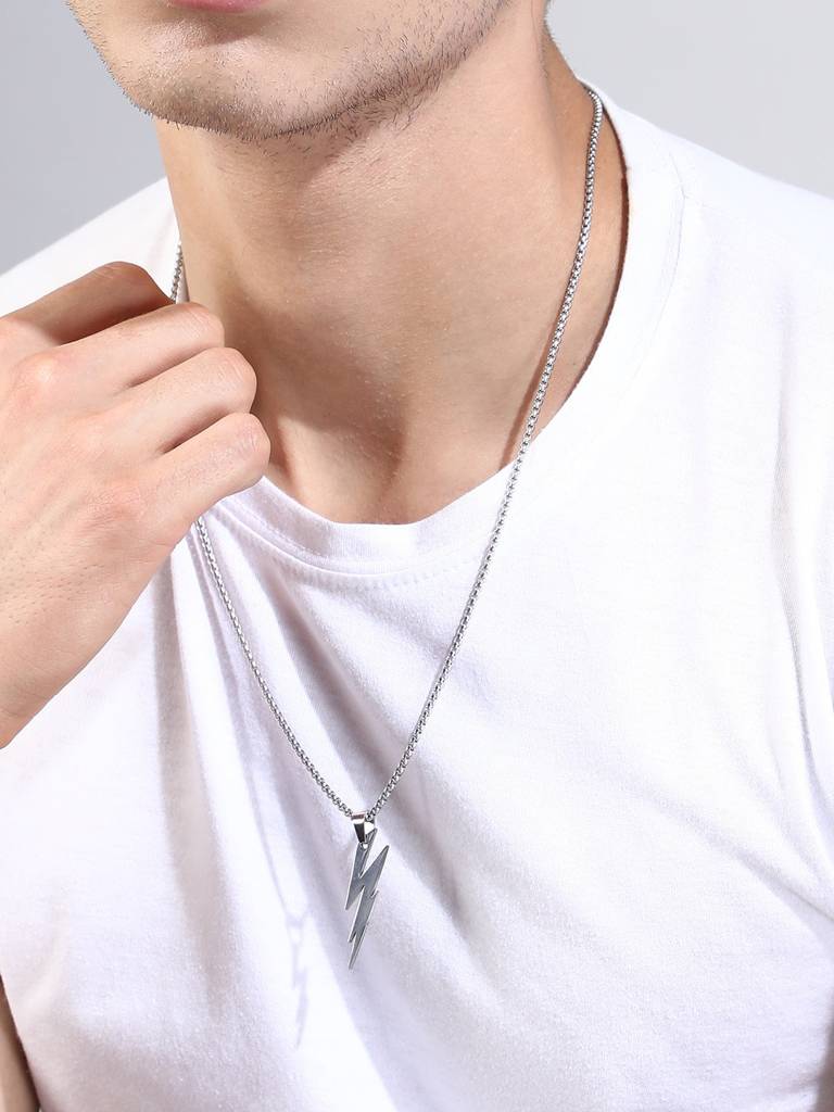 Men'S The Thunder Pendant Necklace - Metallic Silver : FAPD1288