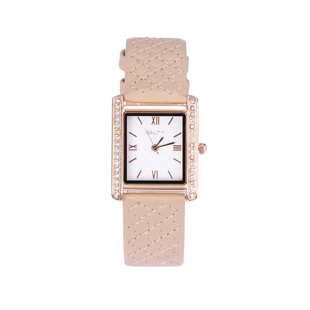 Water Resistant Modora White Dial Bezel Strap Watch : WT-S-0032-PK-WH