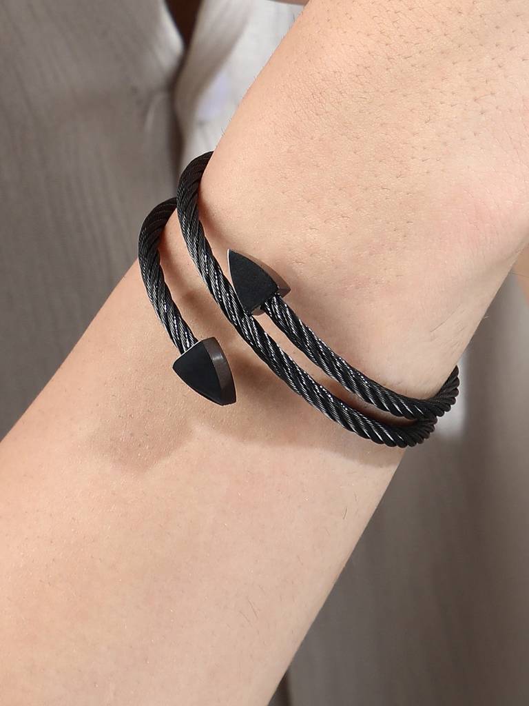 Men'S The Rope Wrap Bracelet - Onyx Black : FABR1279