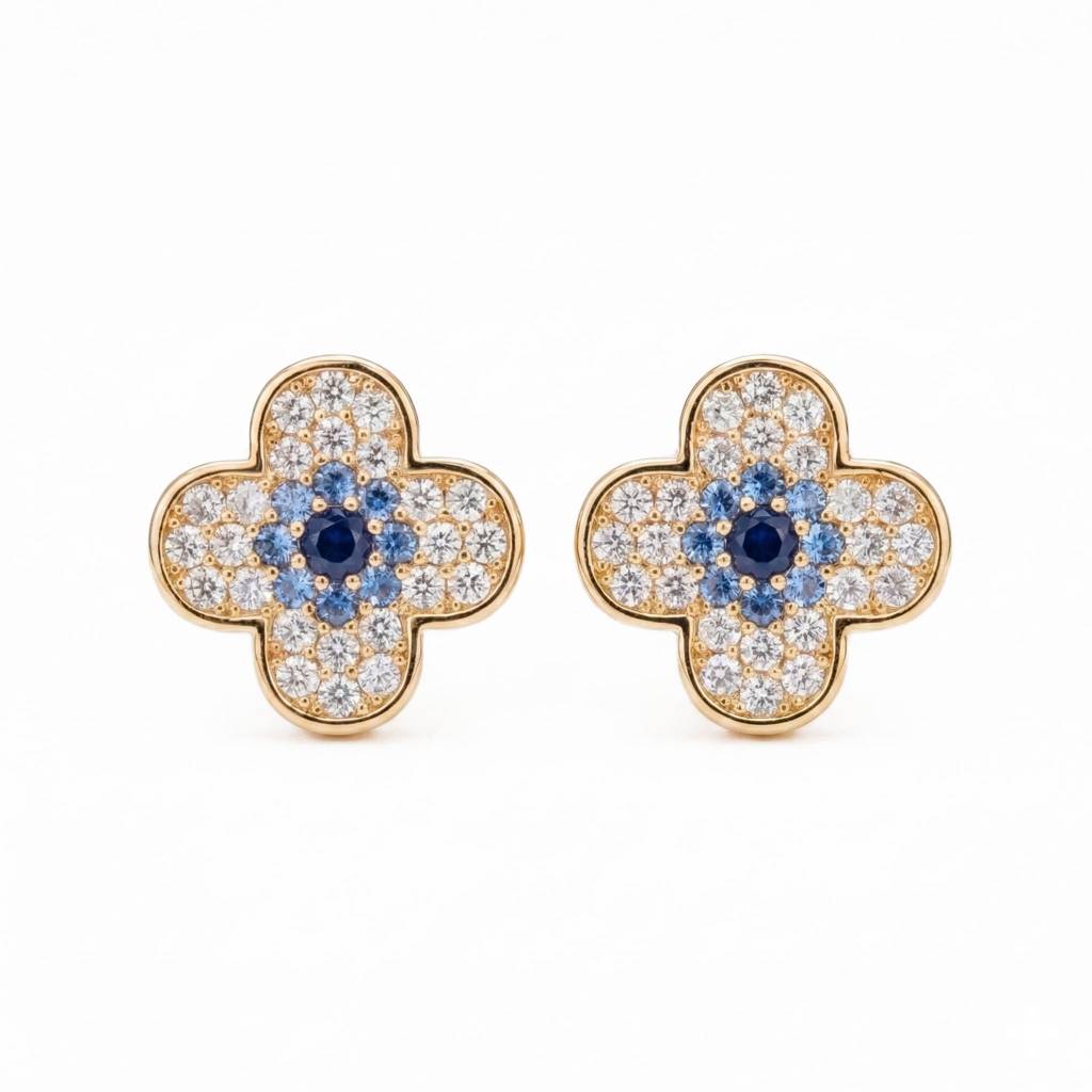 Crystal Clover Stud : E494B