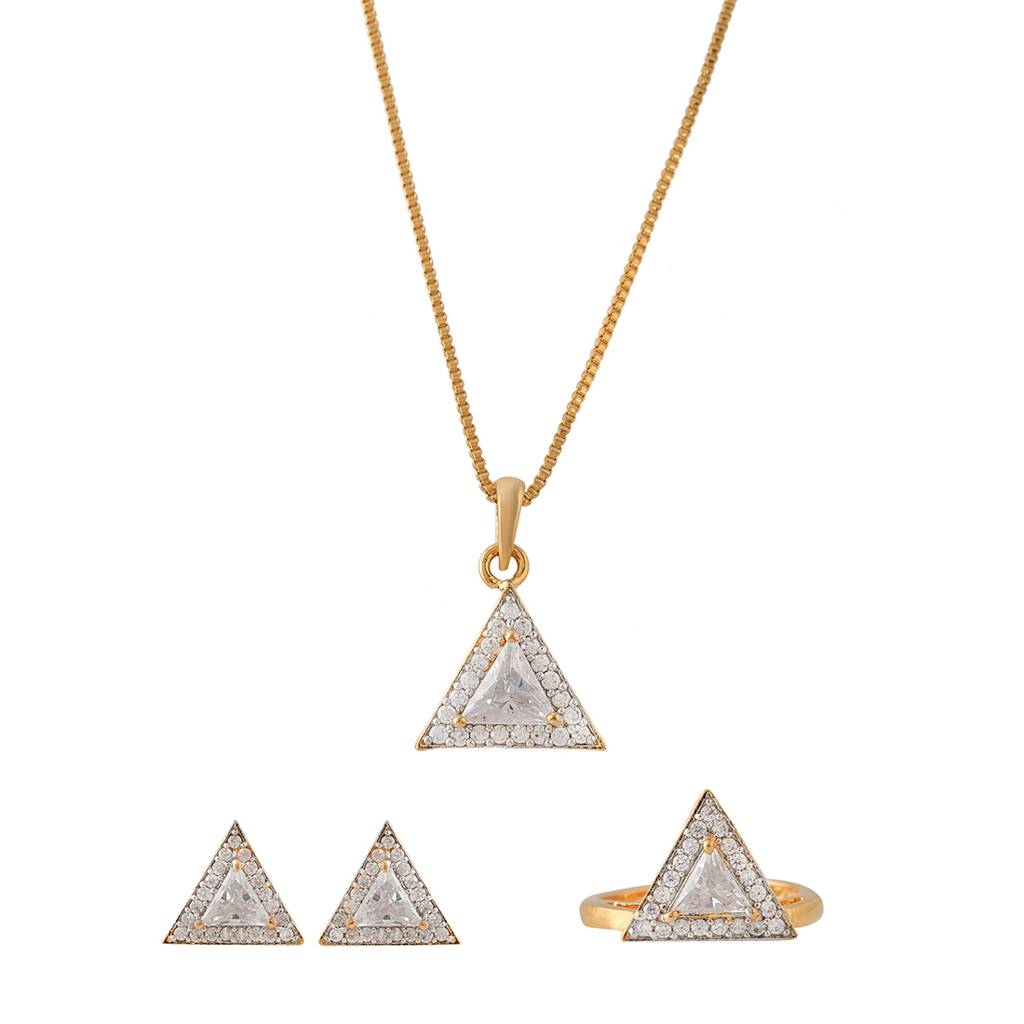 Sparkling Essentials Triangle Cut Cluster Setting Cz Box Set : 8905124480283