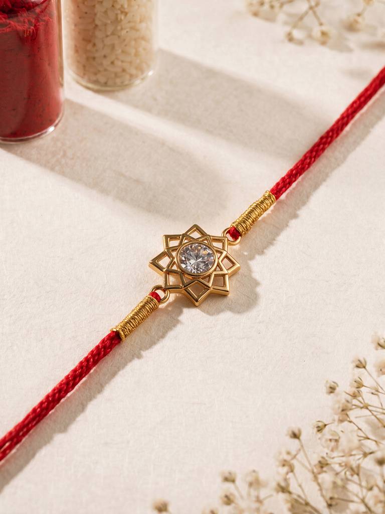 Astral Star Crystal Fine Silver Rakhi : RKS0020