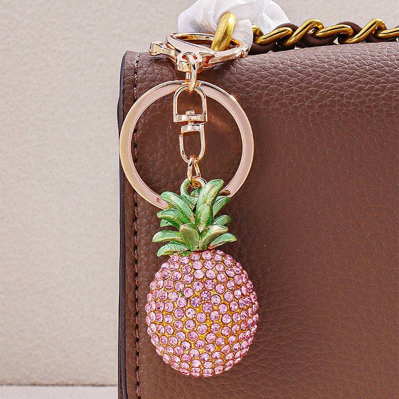 Pineapple Crystal Bag Charm : C-BG-0051-G-PK