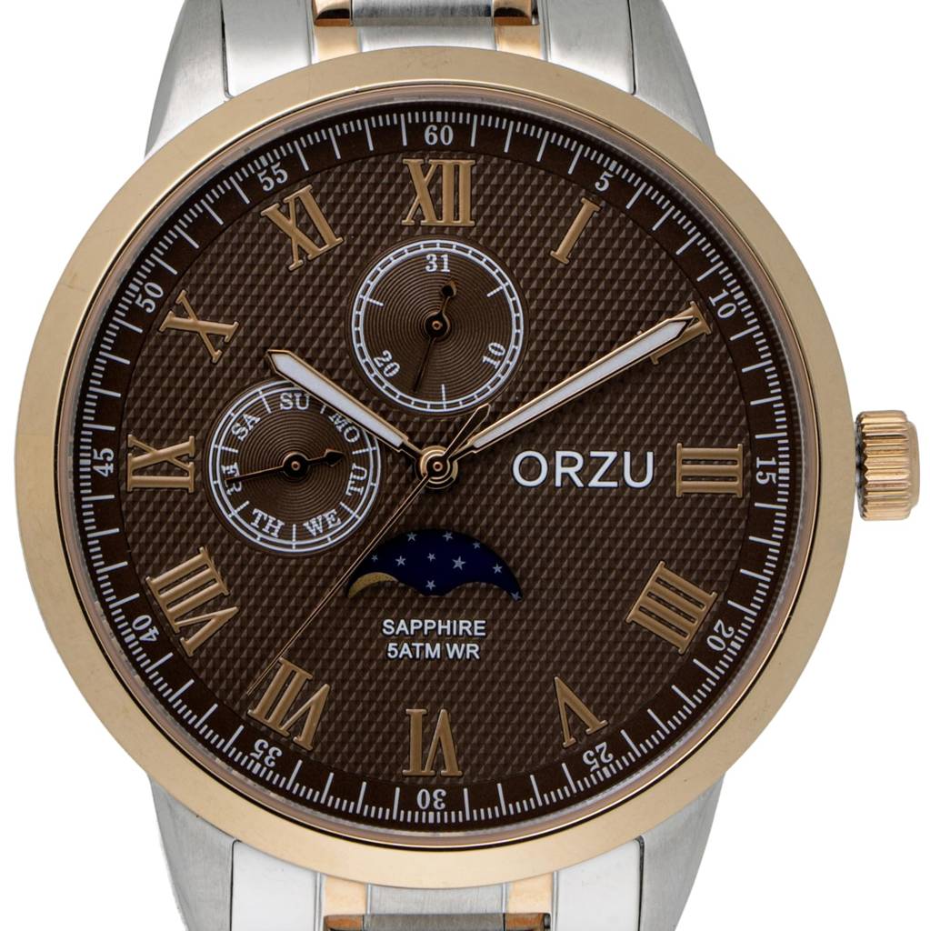 Multifunction Moon Phase Dial Men'S Watch - Mm40021 | Stainless Steel Case & Solid Band | Sapphire Glass | Band Watc : MM40024