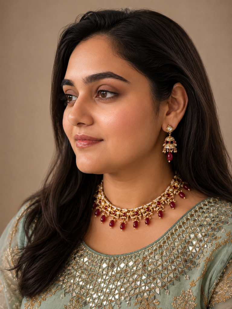 Rohika Meenakari Necklace Set : NK17-R