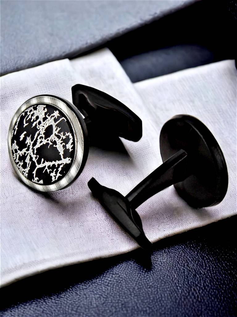 Men Jewellery Sleeve - Cuff Shirt Button, Blazer Cufflinks Pair Set For Men : 260-CHC4-1085-BL