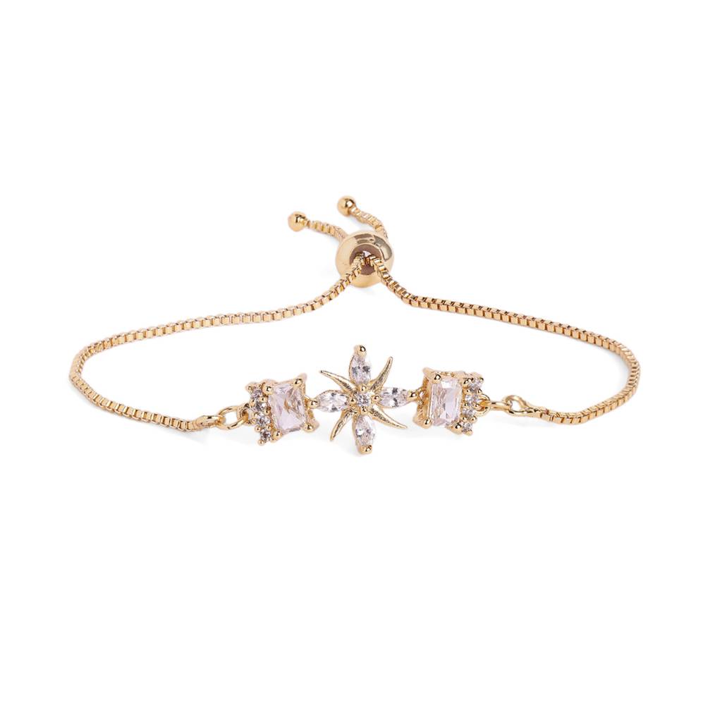 Cz Star Bracelet | Adjustable Chain | Minimal Luxe Style : AD-207-IGWE-BR