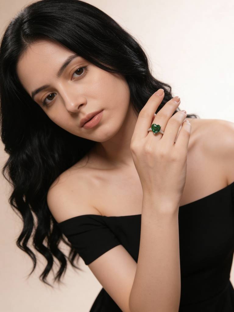 Emerald Promise Ring : Z-RN-S-08