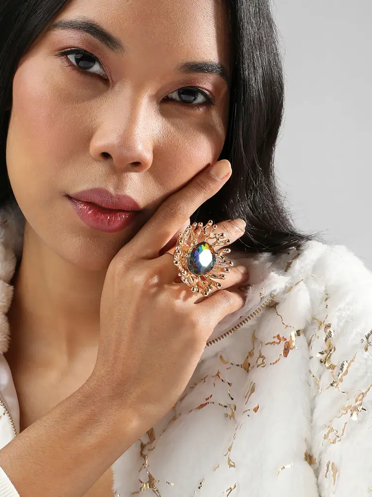 Bhaswati-Women'S Crystal Tentacles Statement Ring : SOHIRG8573