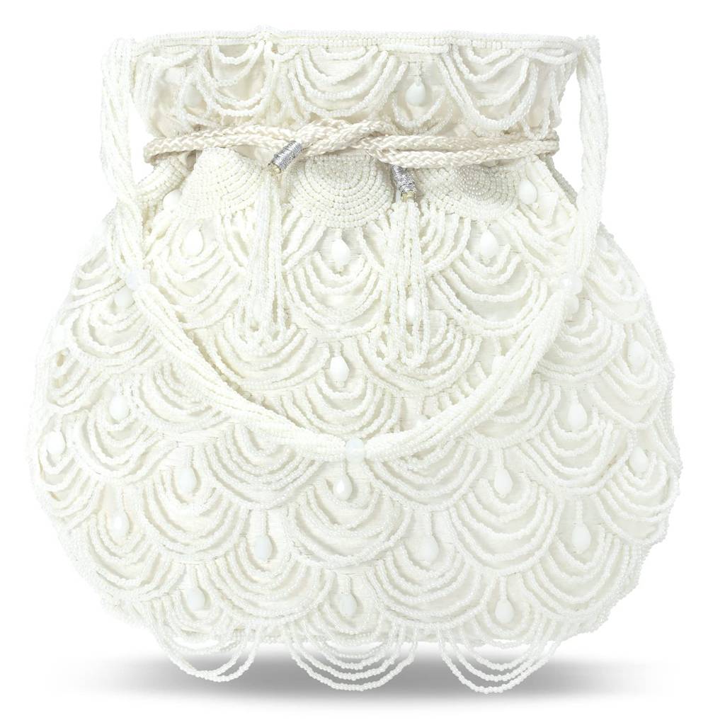 Potli Bags For Women Evening Bag Clutch Ethnic Bride Purse With Drawstring (P37Bl) : P37W