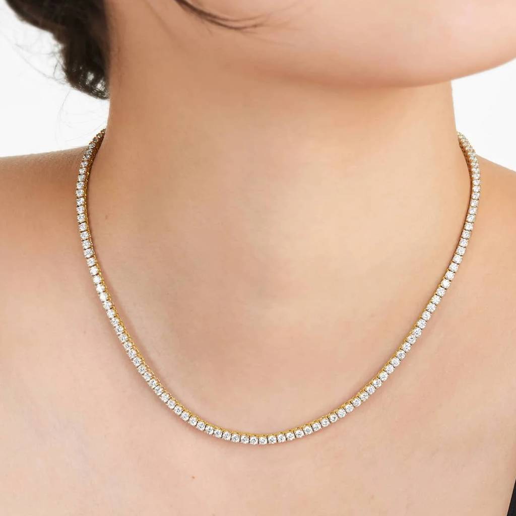 Crystal Studded Tennis Necklace Chain Fashion Jewellery For Women & Girls : PX9N196G