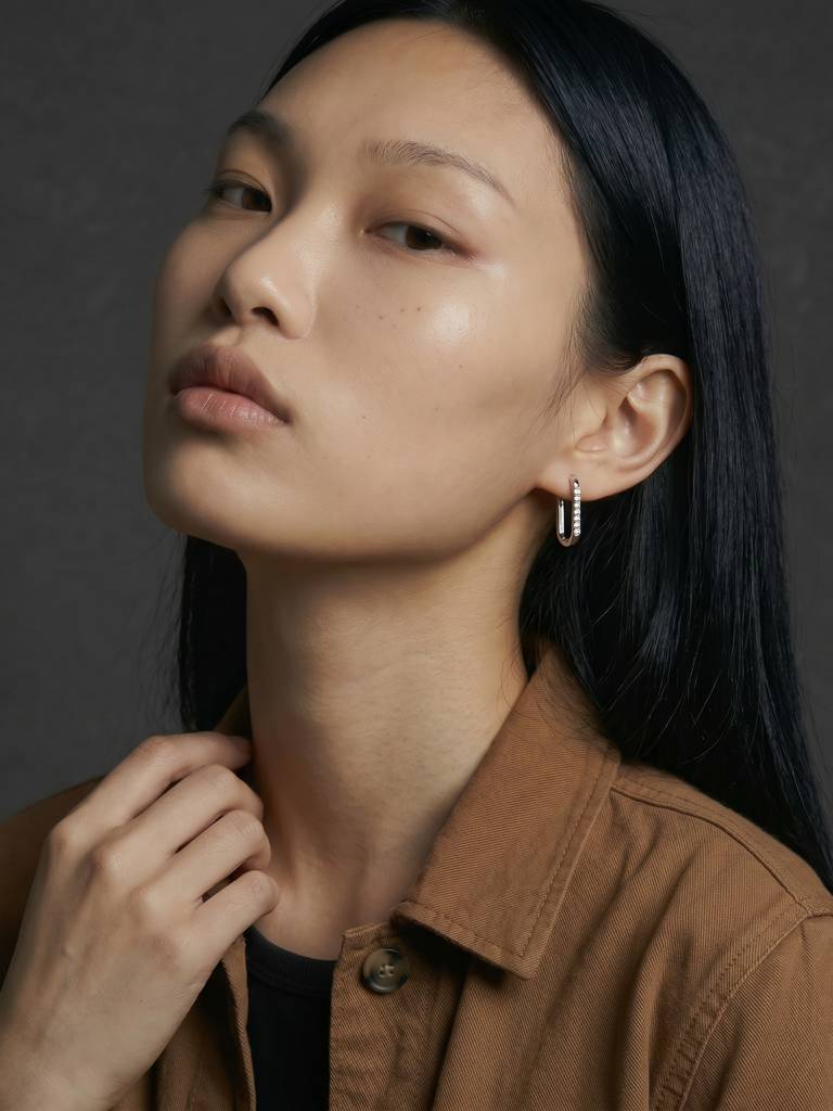 Sleek Link Earrings For Women - Waterproof & Anti-Tarnish : ER1038