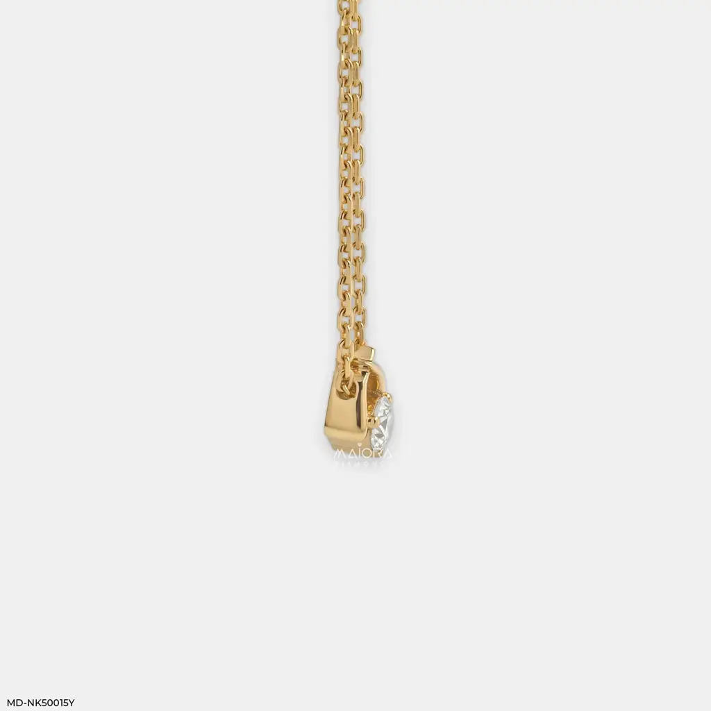 Intertwined V-Bail Lab-Grown Diamond Solitaire Pendant Necklace : MD-NK500015Y