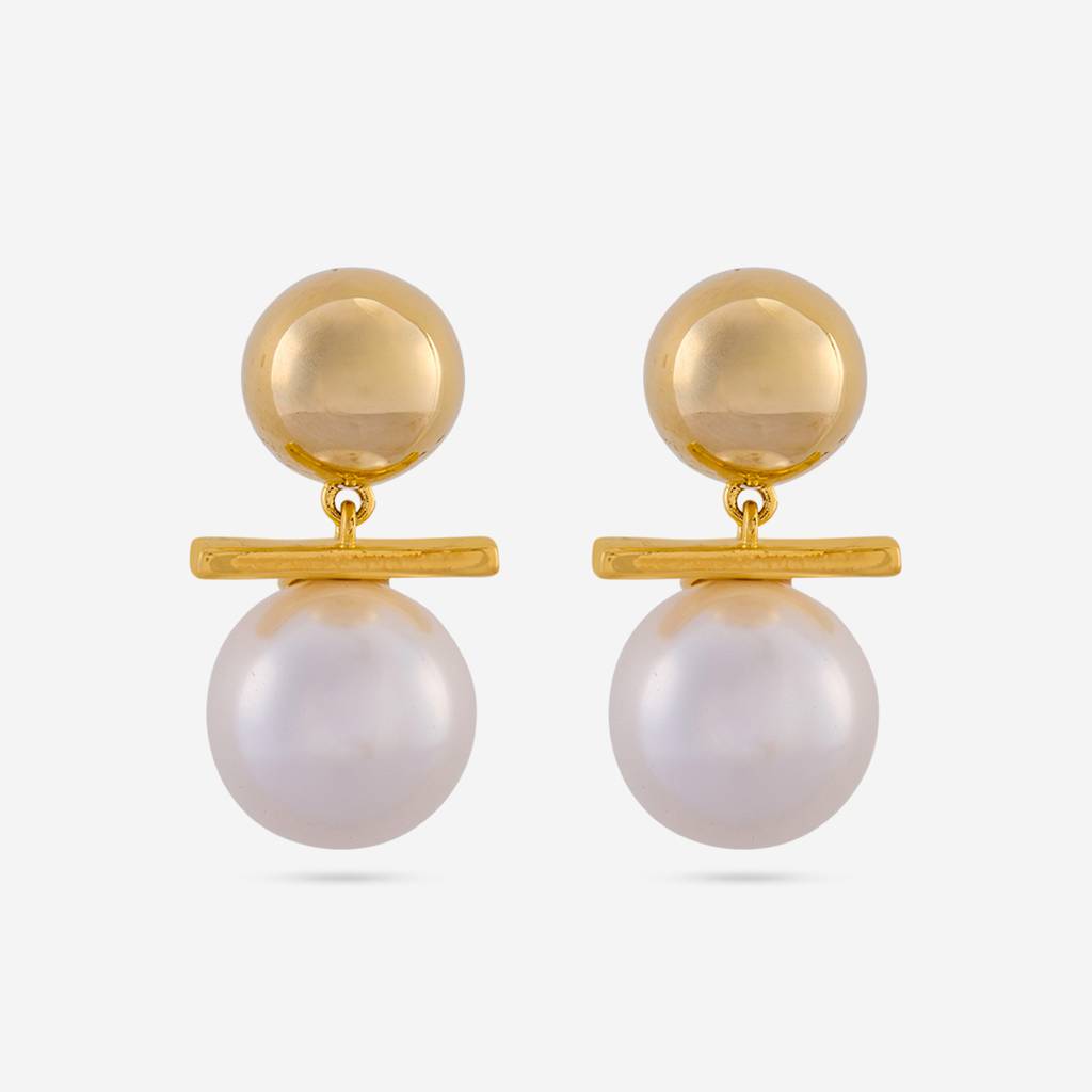 Pearl Gold - Plated Casual Wear Trendy Earring - 421078 : 421078