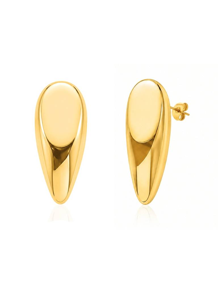 18K Gold Plated Stainless Steel Waterproof & Anti-Tarnish Liquid Aura Stud Earrings : E100ASSS0G
