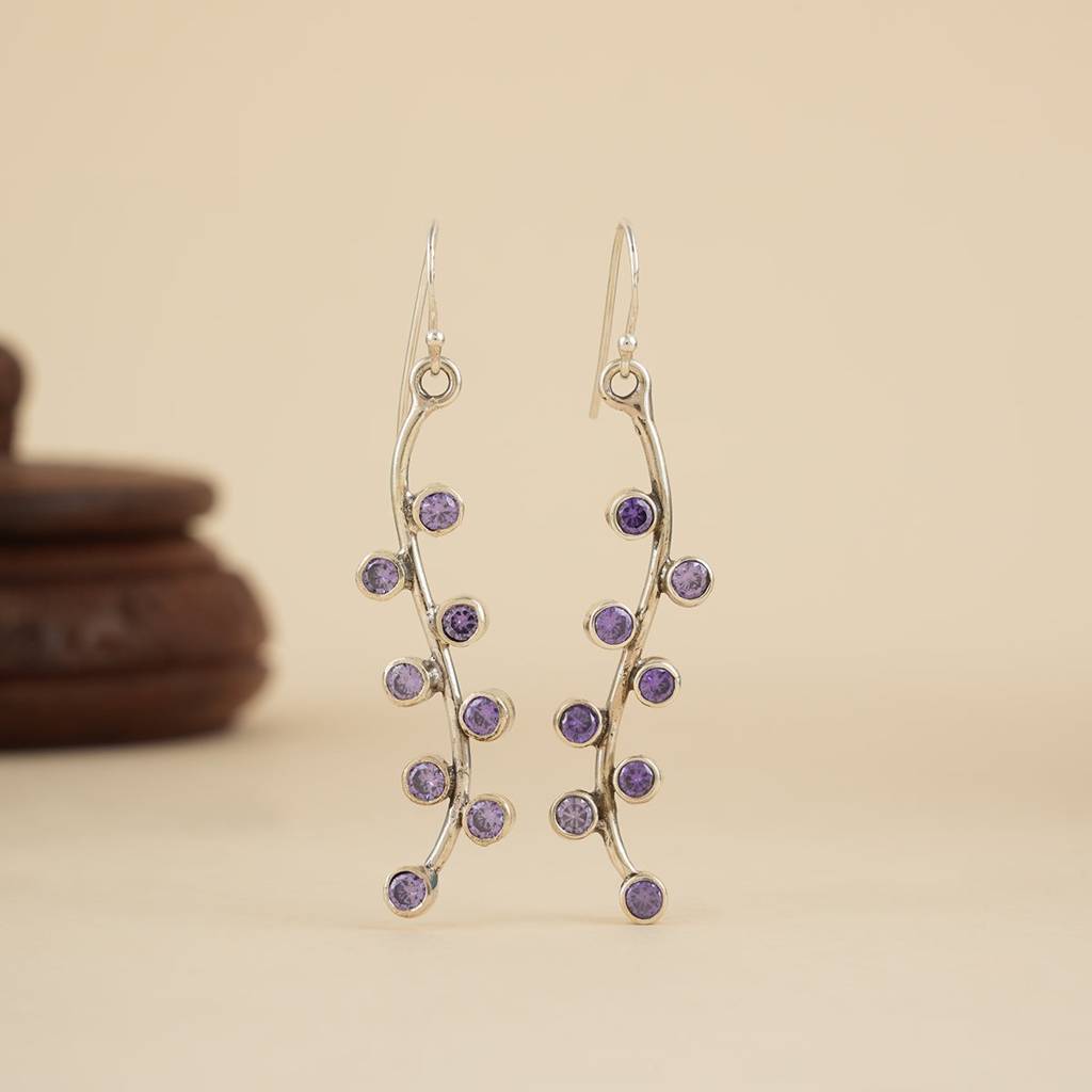 Wave Silver Drop Earrings : SSE939
