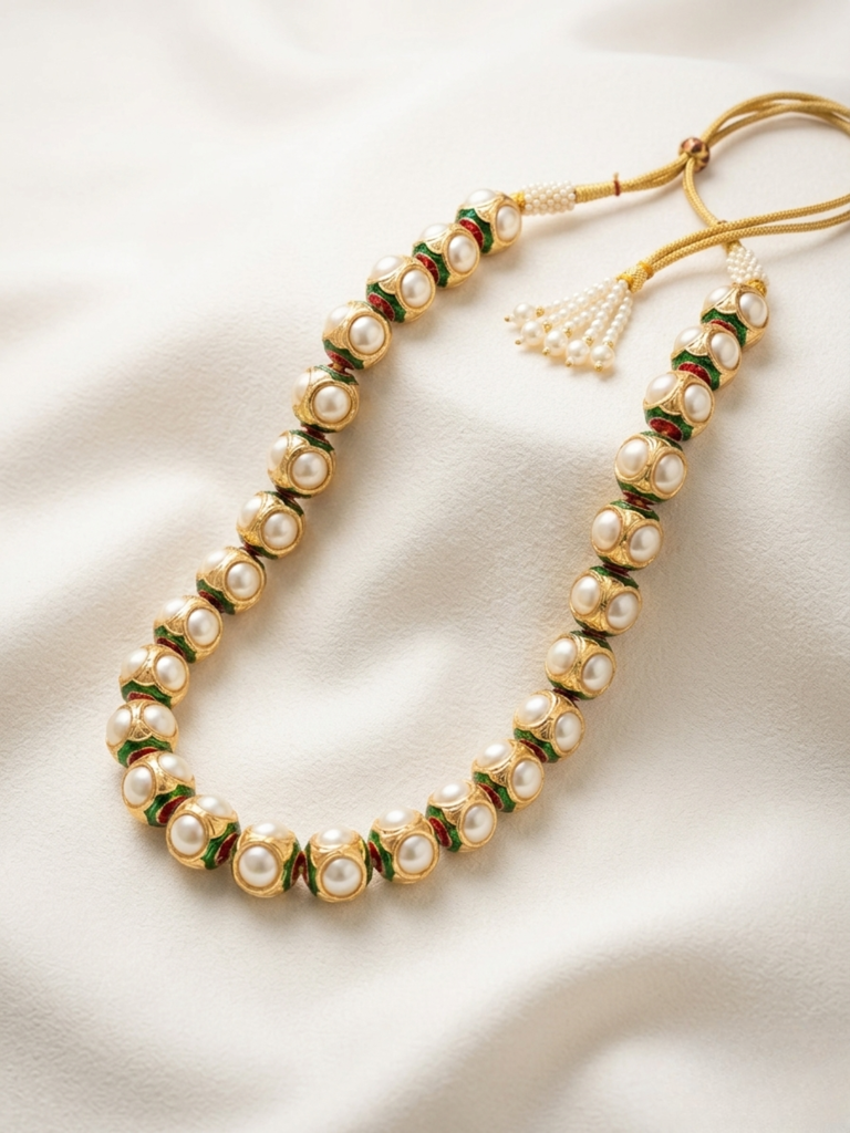 Traditional Meenakari Pearl Mala : KNS587