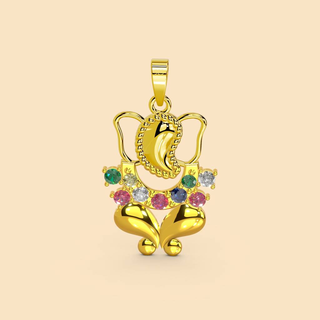 22K Gold Vermeil |Ganesh Pendant (Without Chain)| Pure 925 Sterling Silver With The Thickest Gold Layer : TSPN-GAN-22K-13016