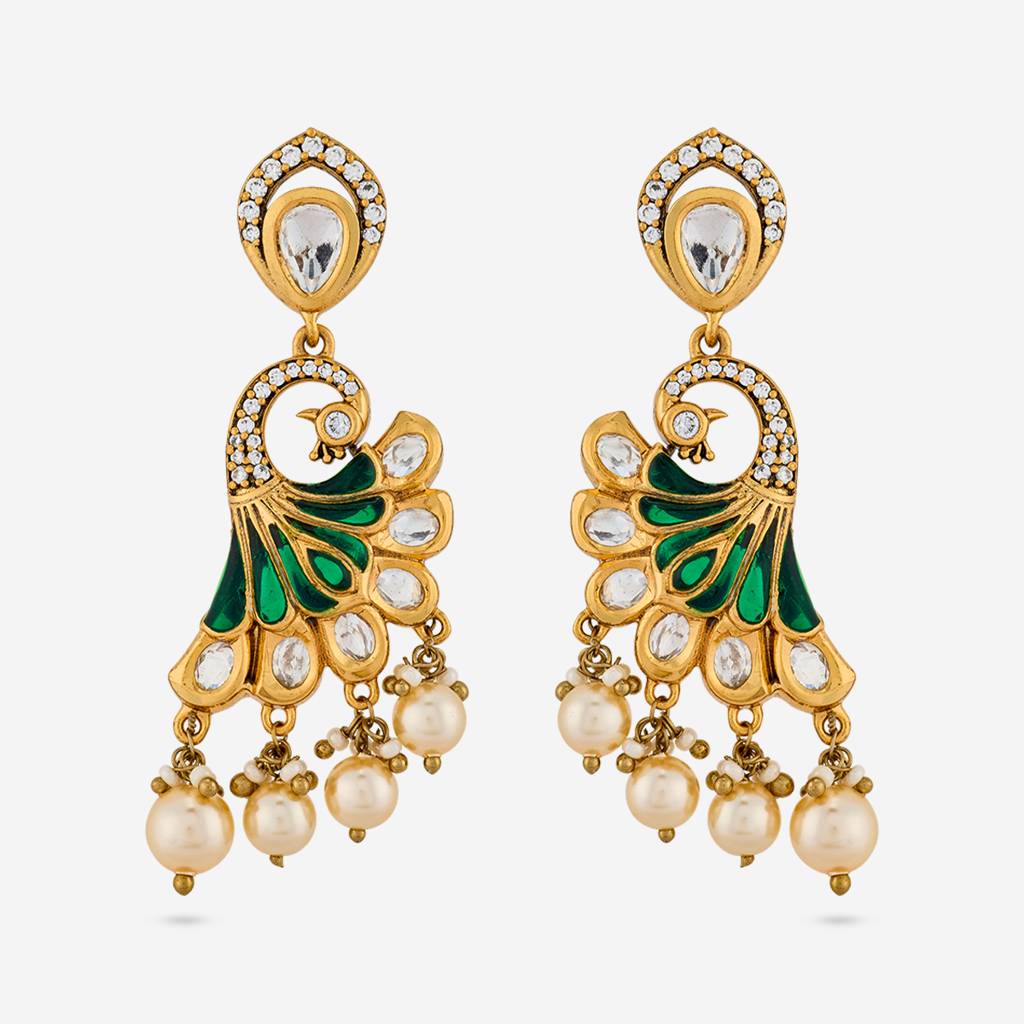Victorian - Plated Bridesmaid Kundan Earring - 467969 : 467970
