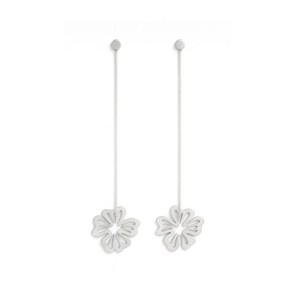 Silver Gulmohar Filigree Laser Cut Dangler Earring : 08744855