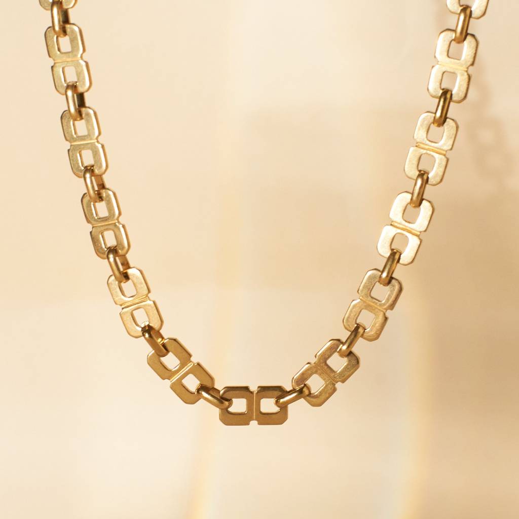 Geometric Chain Gold Necklace : NS14001-G
