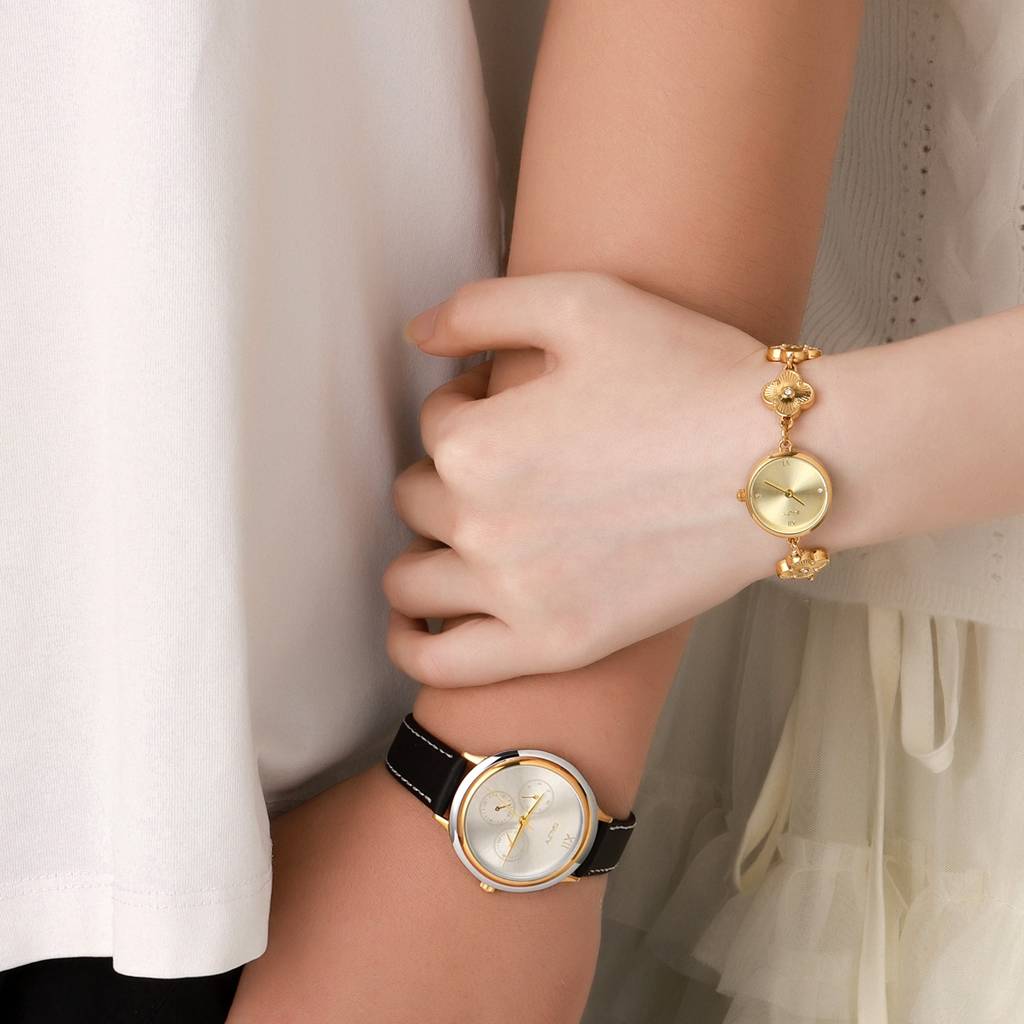 Jasper & Amber Couple Watches For Women & Men : WTC-MS-0002-BK-G-1