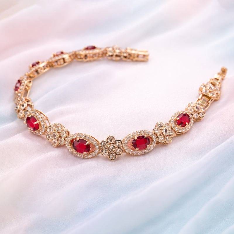 Rose Gold Plated Cz Tennis Bracelet For Women | Elegant Wear : AD-142-RGRBBR