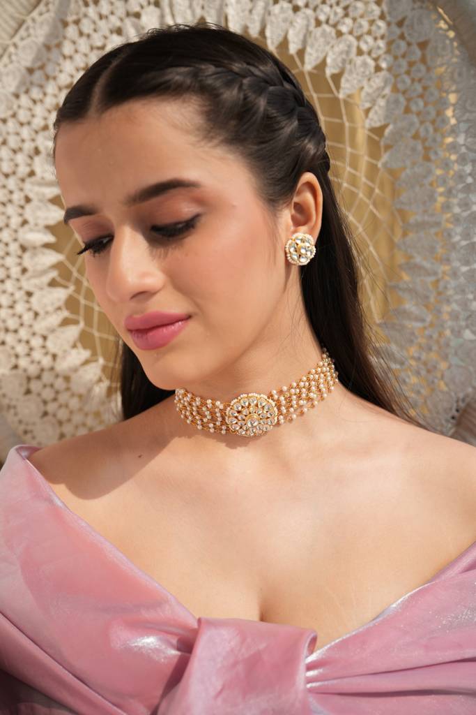 Talia Multi-Strand Kundan Flower Choker Set : 1030NKS25RA