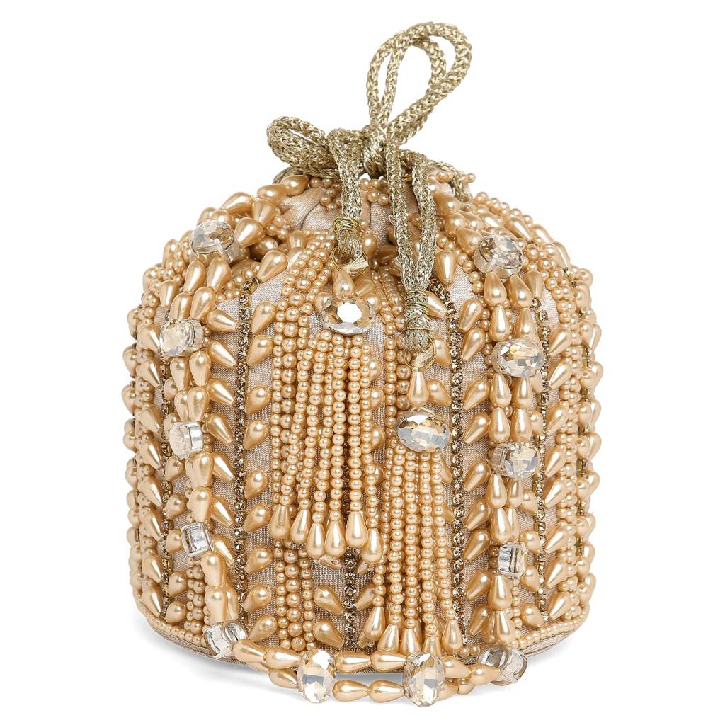 Potli Bags For Women Evening Bag Clutch Ethnic Bride Purse With Drawstring(P36Crm) : P36LCT