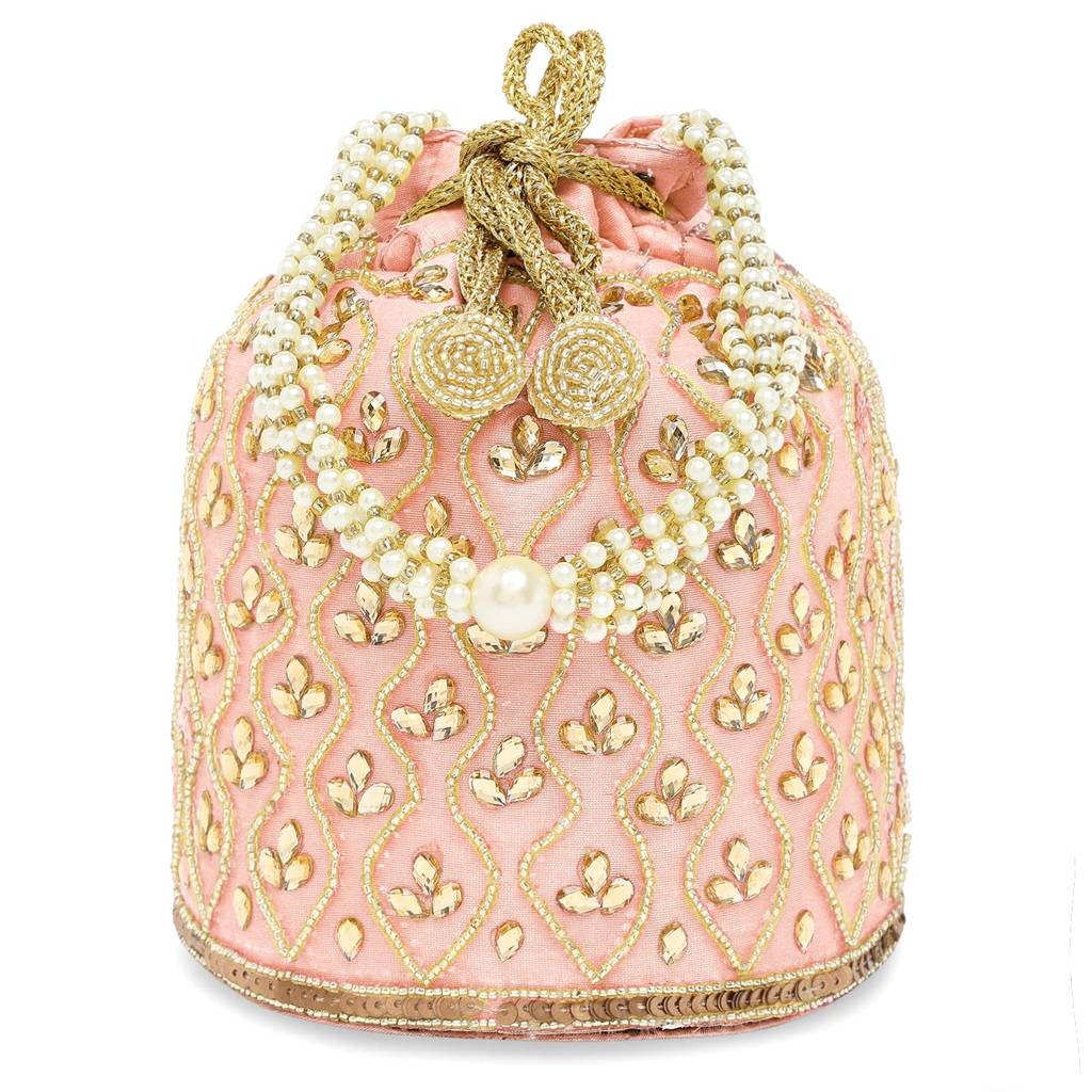 Potli Bag For Women Handmade Evening Wristlet Handbag Stylish Bridal Purse Fashion Bag For Girls (P88B) : P88PCH
